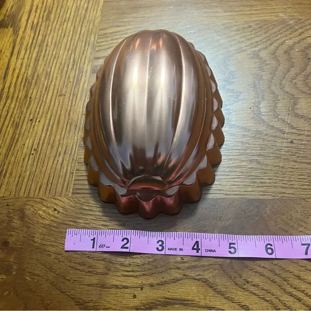 Vintage Copper Oval Cake Pan Pudding Jello Mold Wall Decor 90s Cottagecore